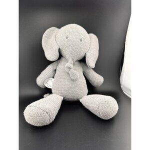NATTOU Knit Grey Gray Tembo Elephant Stuffed Animal Plush Lovey 10" Retired RARE
